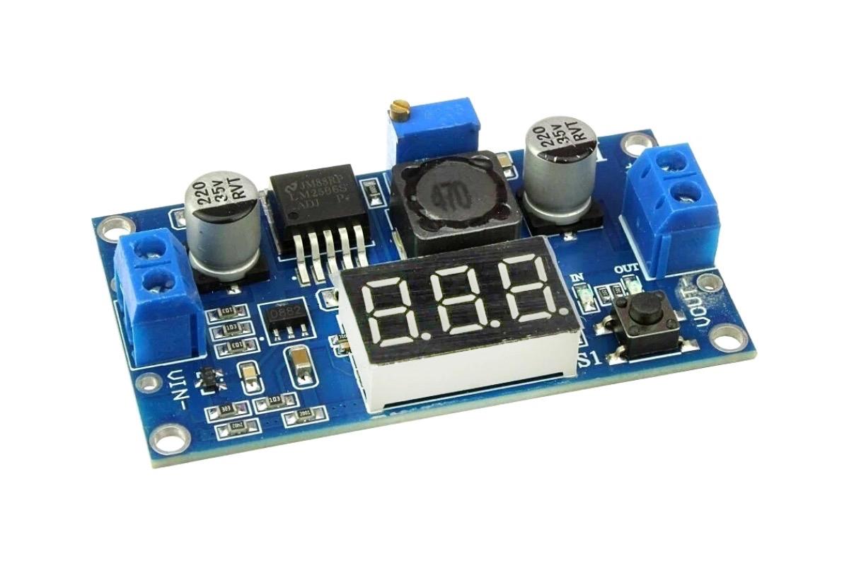 LM2596 (понижающий DC-DC преобразователь), с вольтметром, 2 А