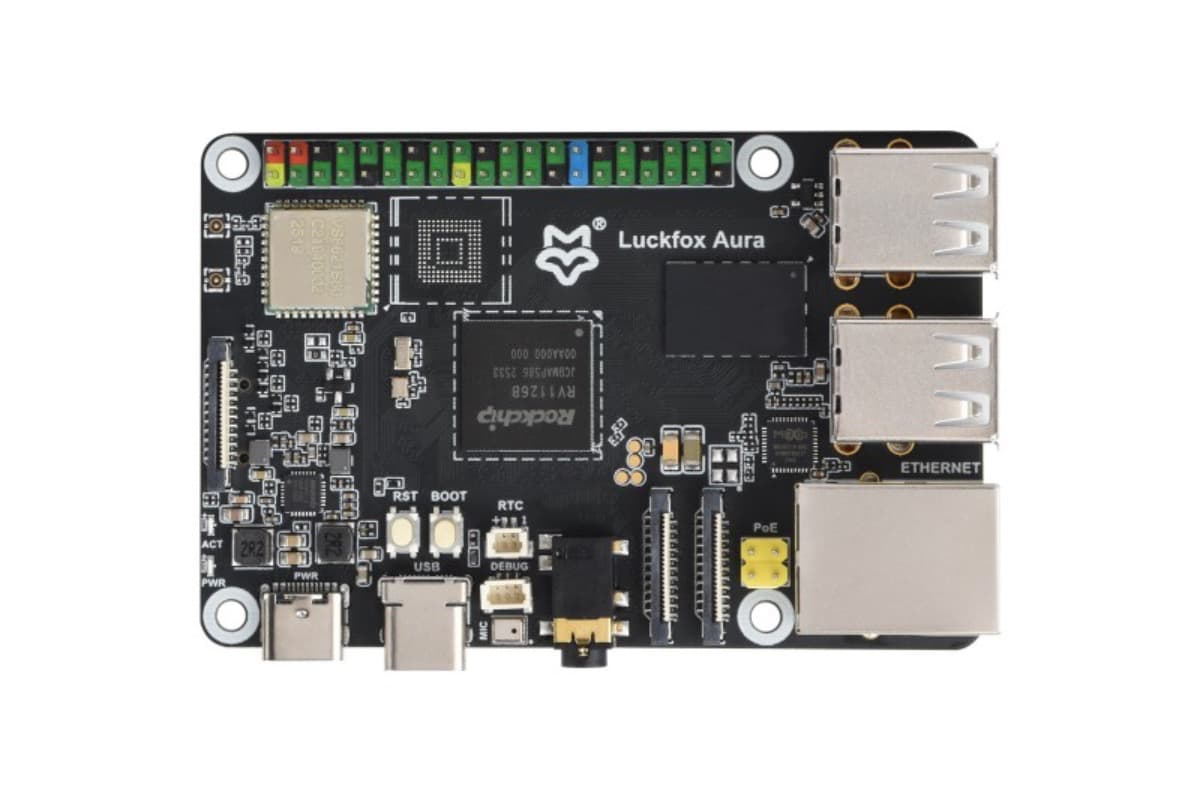 "Luckfox Aura (одноплатный компьютер), RV1126B, 4 ГБ LPDDR4X, NPU 3 TOPS" - вид 2