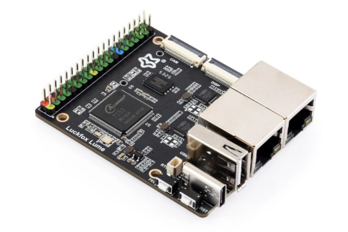 Luckfox Lume, T153, 128 МБ DDR3, 256 МБ Flash, 2x Gigabit Ethernet