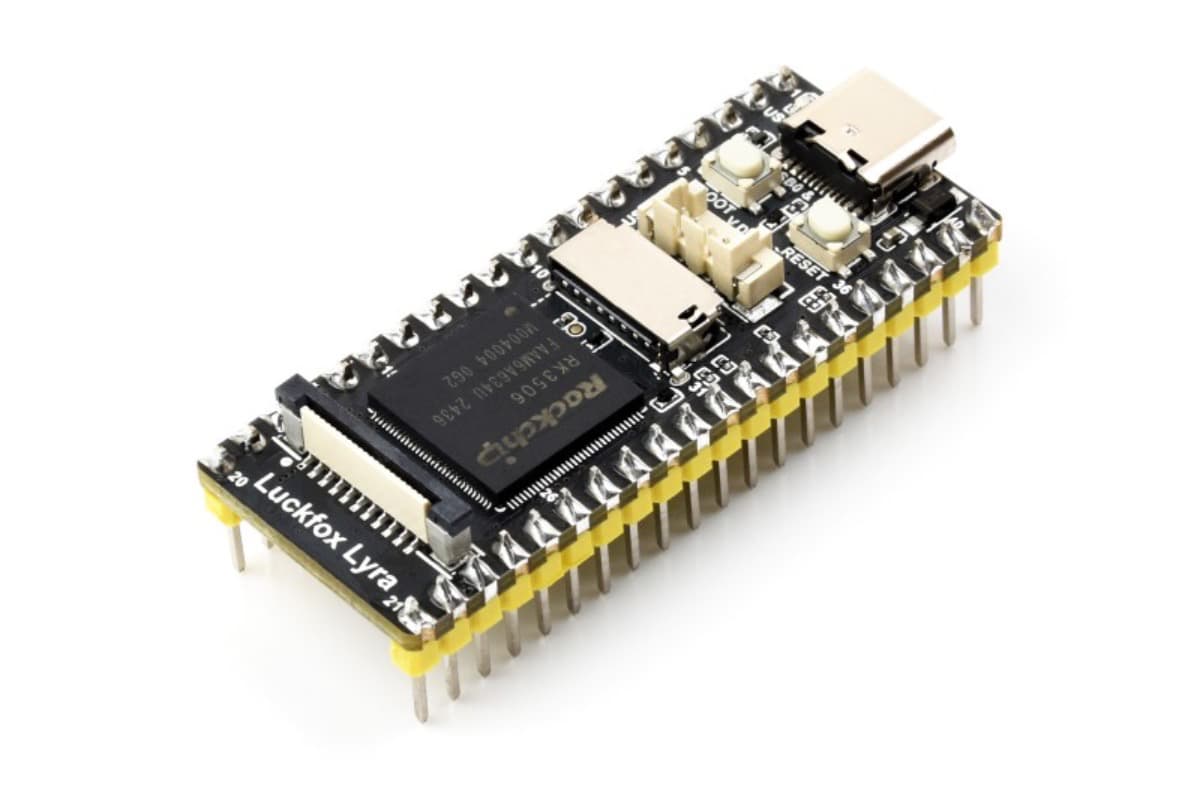 Luckfox Lyra, RK3506, 128 МБ DDR3L, с распаянными разъемами