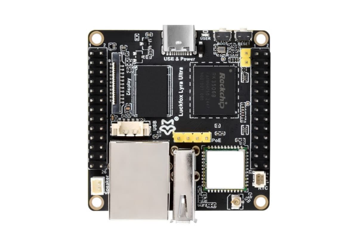 Luckfox Lyra Ultra, RK3506, 512 МБ DDR3L, 8 ГБ eMMC, Wi-Fi