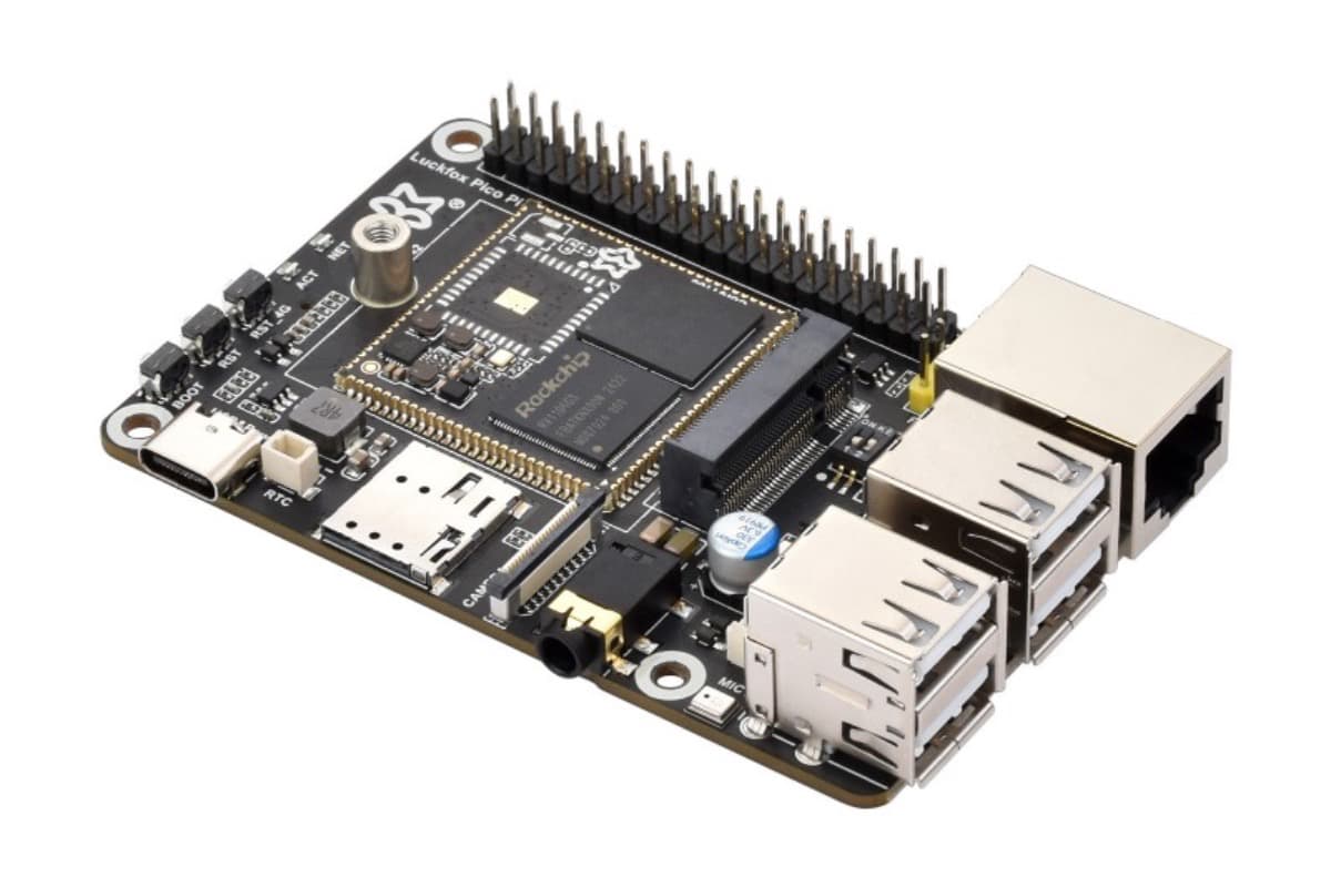 Luckfox Pico Pi B, RV1106, 128 МБ, 8 ГБ eMMC, Wi-Fi