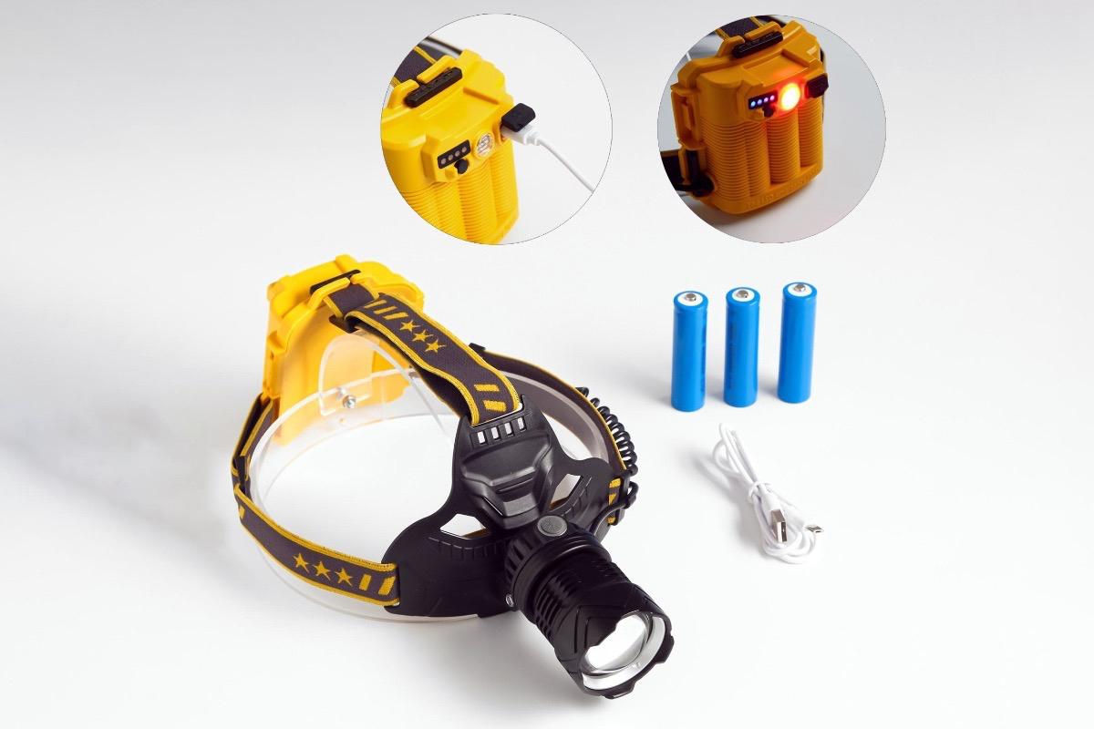 "Налобный фонарь аккумуляторный, 50 Вт, LED, P50" - вид 3