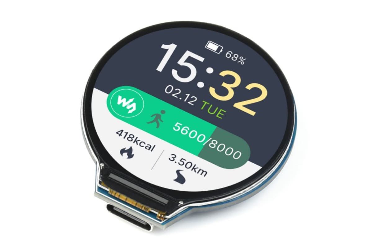 RP2040-LCD-1.28 (плата разработки с LCD-дисплеем), RP2040, 1.28 дюйма