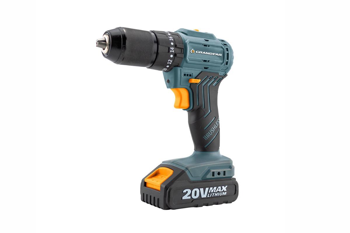 Дрель-шуруповерт GRANDFAR GSB 13-20 G2, аккумуляторная ударная, 20 В, 48 Нм