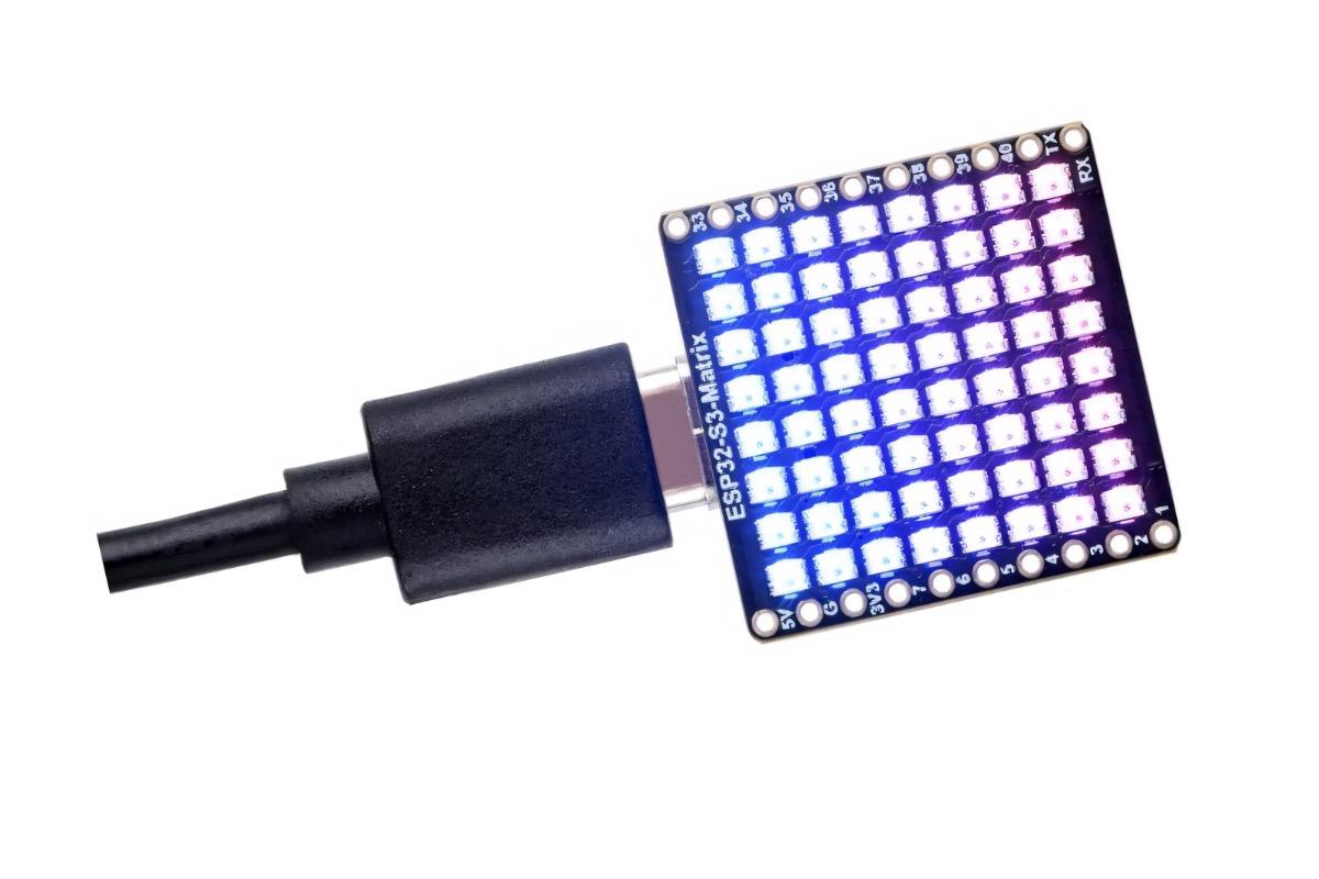 "ESP32-S3 плата с RGB LED матрицей 8×8, Wi-Fi, Bluetooth" - вид 5
