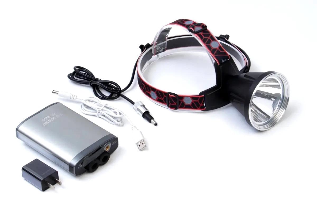 "Налобный фонарь, аккумуляторный, 10000 мАч, 30 Вт, P90" - вид 2