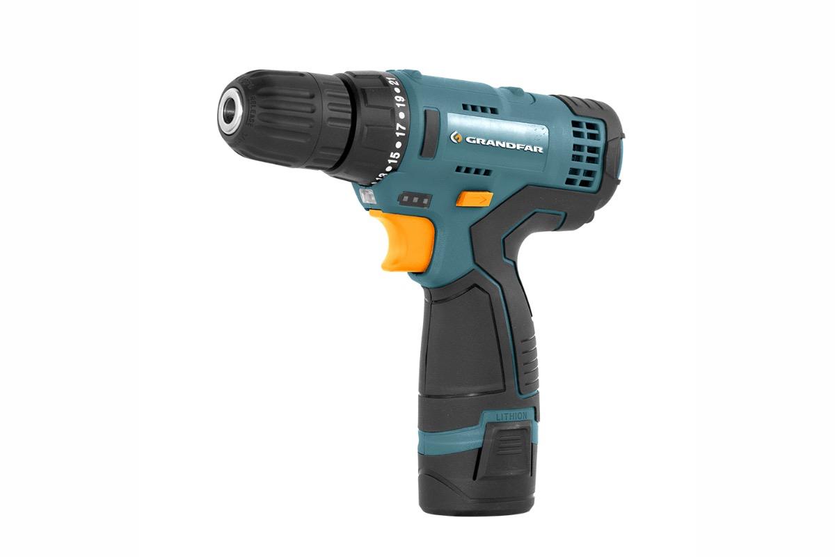 Шуруповерт GRANDFAR GSR 10-12 DG1, аккумуляторный, 12 В, 25 Нм