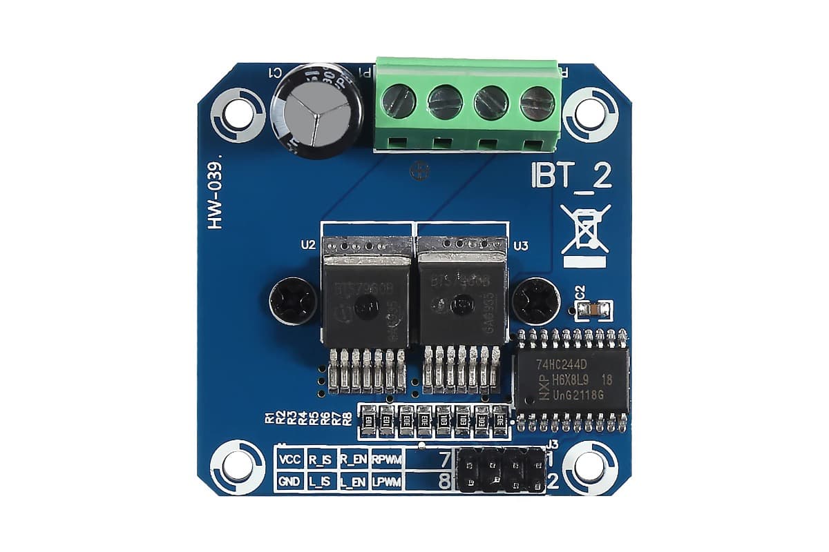 Вид снизу BTS7960 BTS7960 драйвер плата