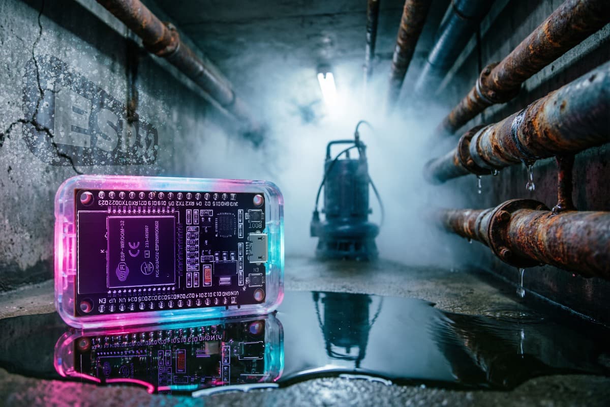 Защита насоса от сухого хода: ультразвуковой контроль уровня на ESP32