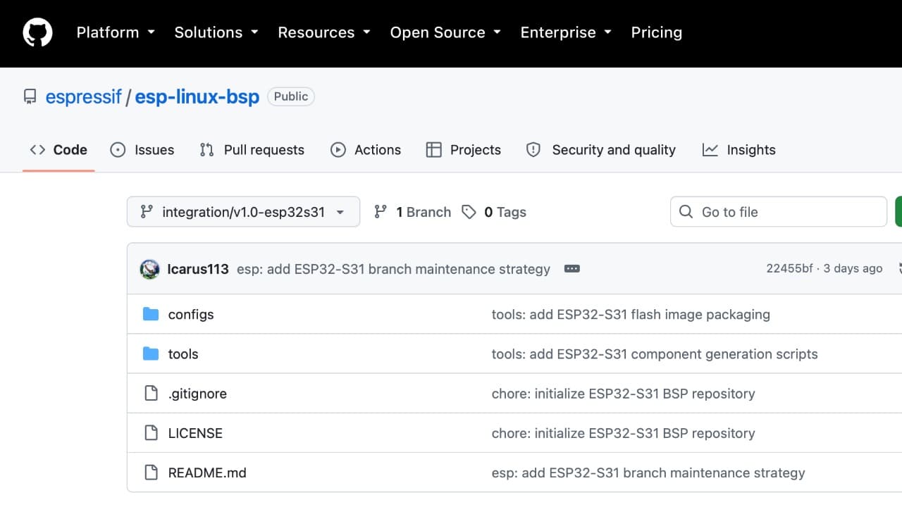 Espressif выпустила Linux BSP для ESP32-S31