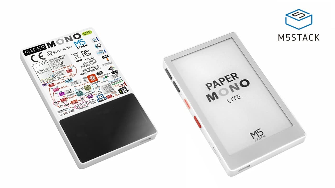 M5Stack выпустила PaperMono с ESP32-S3, E-Ink, LoRa и NFC