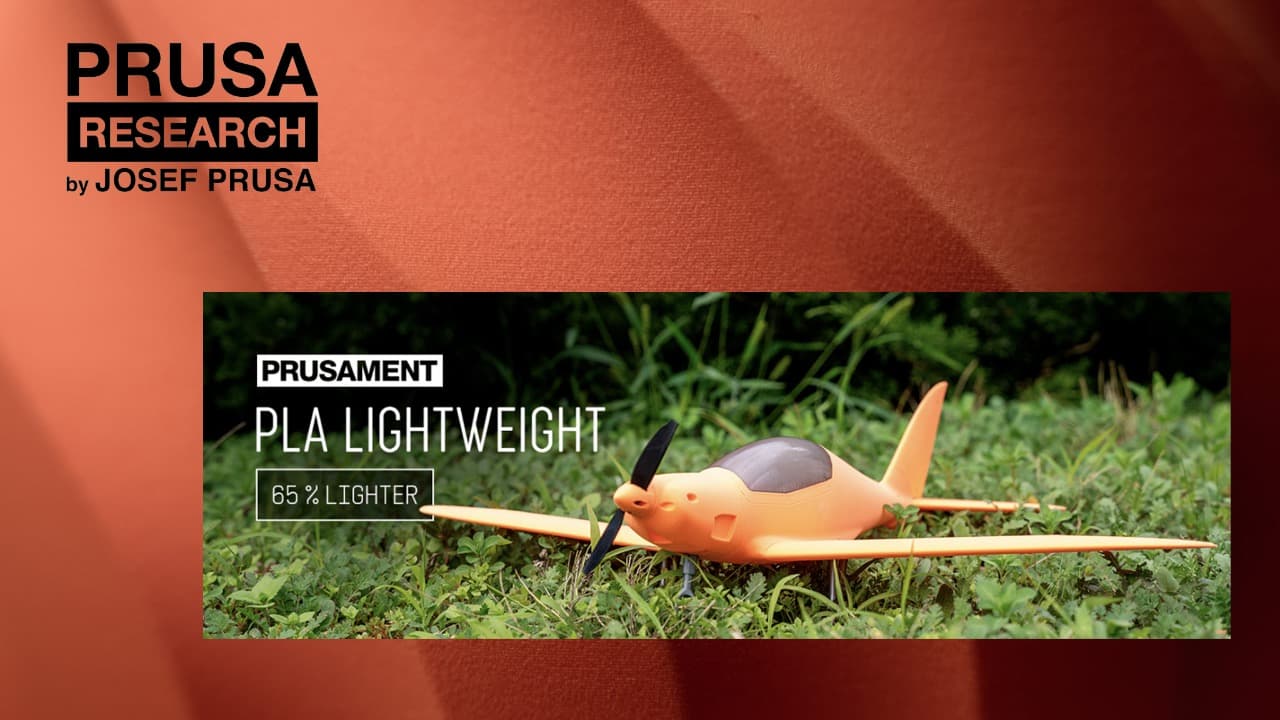 Prusa выпустила Prusament PLA Lightweight – вспенивающийся филамент с уменьшением массы до 65%