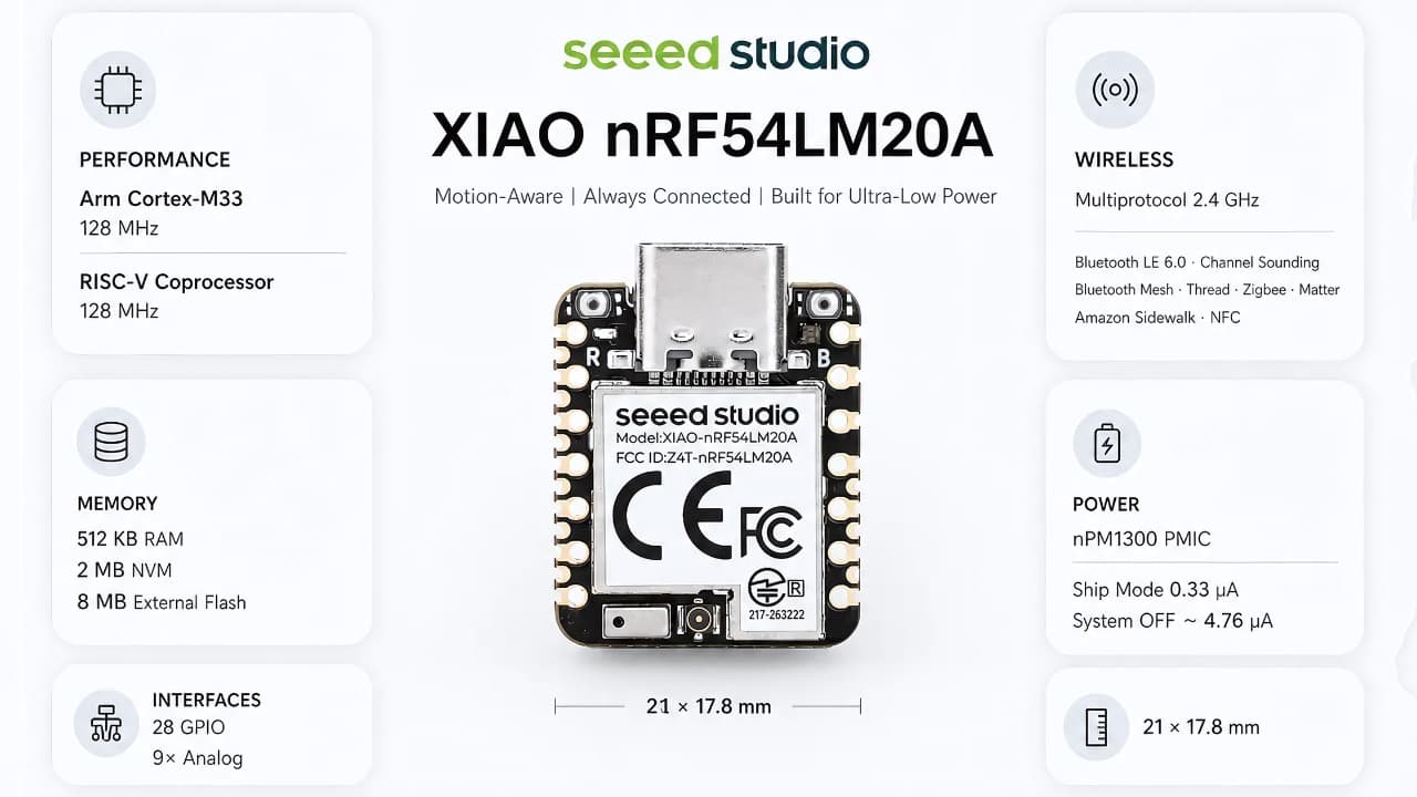 Seeed Studio представила XIAO nRF54LM20A Sense