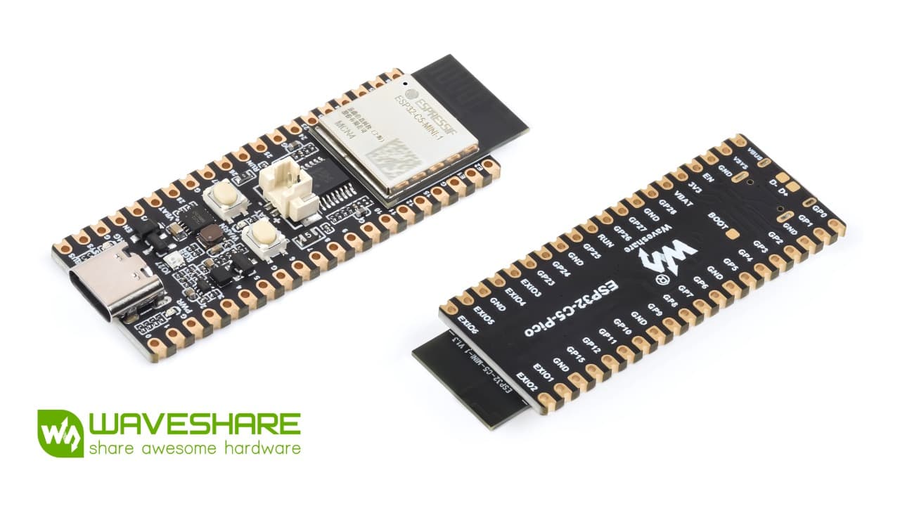 Waveshare выпустила ESP32-C5-Pico – плату формата Raspberry Pi Pico с двухдиапазонным Wi-Fi 6