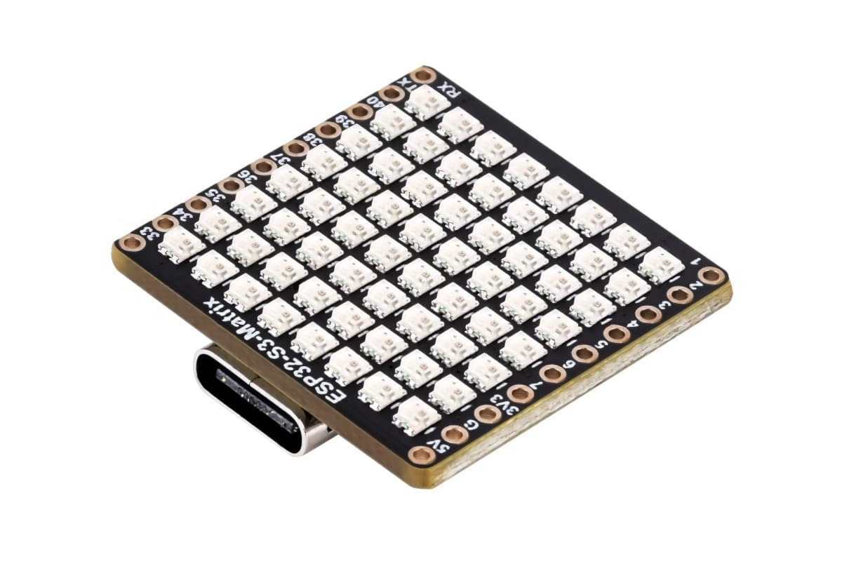 ESP32-S3 плата с RGB LED матрицей 8×8, Wi-Fi, Bluetooth