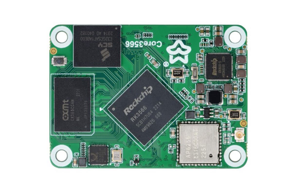 Luckfox Core3566, RK3566, 2GB LPDDR4, 32GB eMMC, Wi-Fi и Bluetooth 5.0