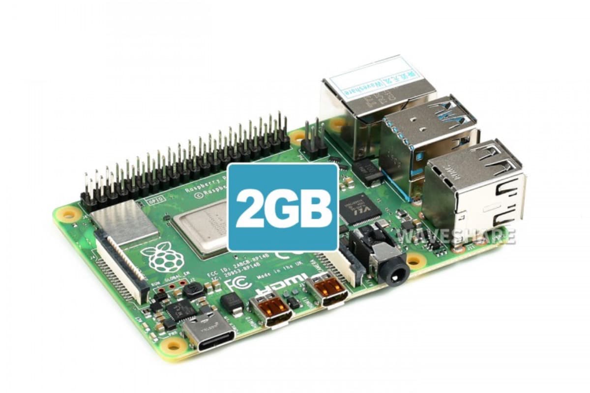 Raspberry Pi 4 Model B 2GB (одноплатный компьютер), BCM2711, Wi-Fi, Bluetooth, Ethernet