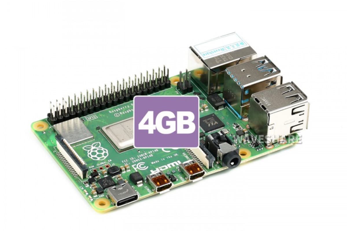 Raspberry Pi 4 Model B 4GB (одноплатный компьютер), BCM2711, Wi-Fi, Bluetooth, Ethernet