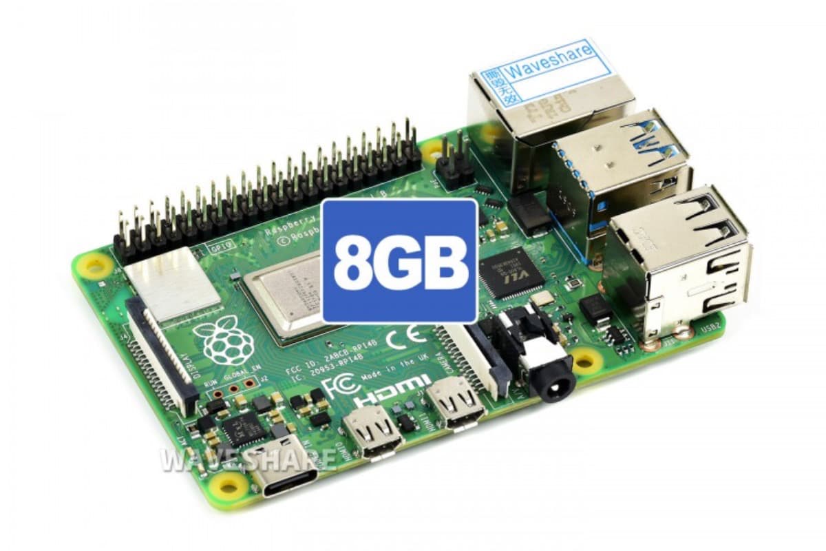 Raspberry Pi 4 Model B 8GB (одноплатный компьютер), BCM2711, Wi-Fi, Bluetooth, Ethernet