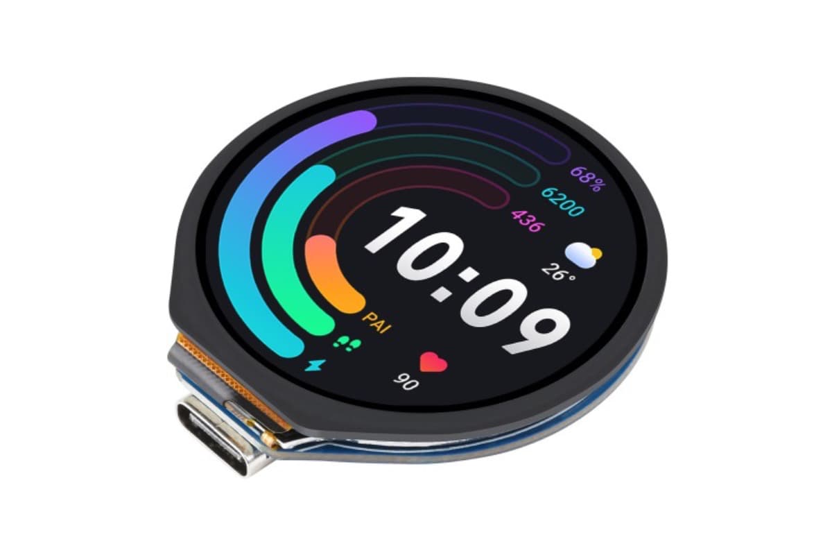 RP2040-Touch-LCD-1.28 (плата разработки с сенсорным LCD-дисплеем), RP2040, 1.28 дюйма