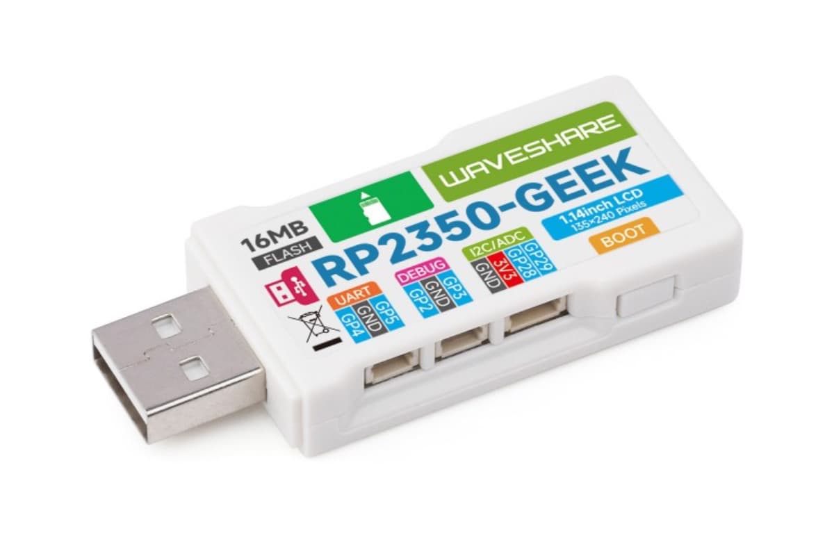 RP2350-GEEK (плата разработки с LCD-дисплеем), RP2350, 1.14 дюйма