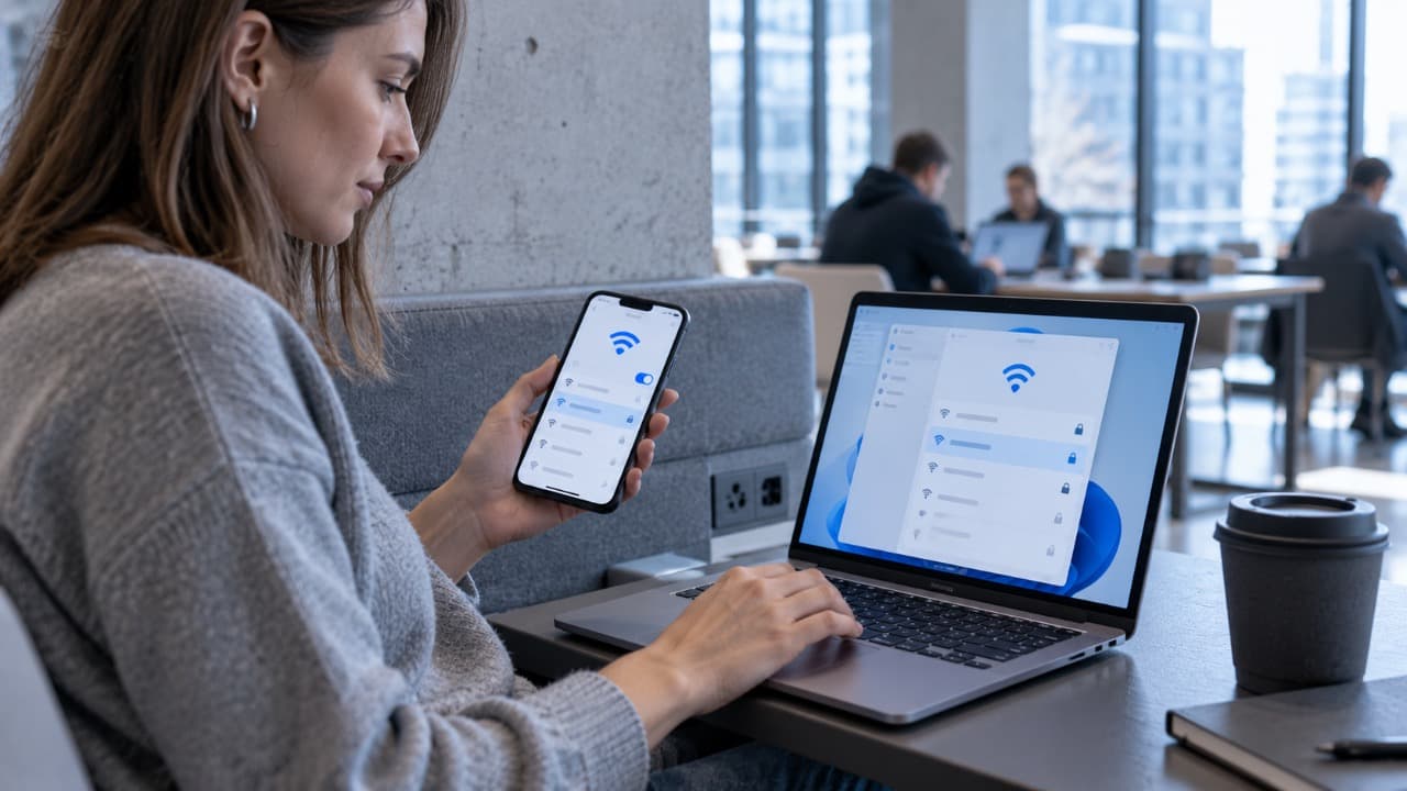 Подключение компьютера и телефона к Wi-Fi.