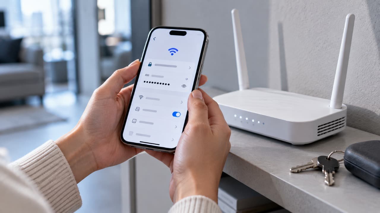Просмотр сохранённого пароля от Wi-Fi на телефоне.