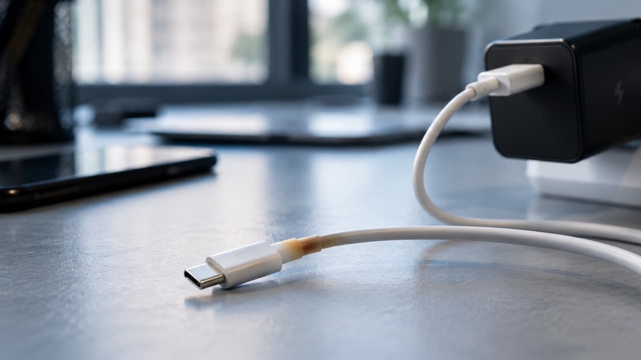Нагревающийся USB-C кабель.