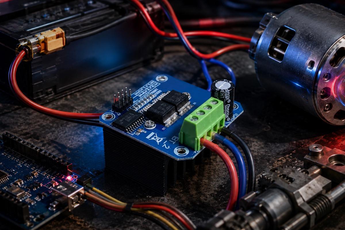 BTS7960: подключение мощного DC-мотора к Arduino и ESP32