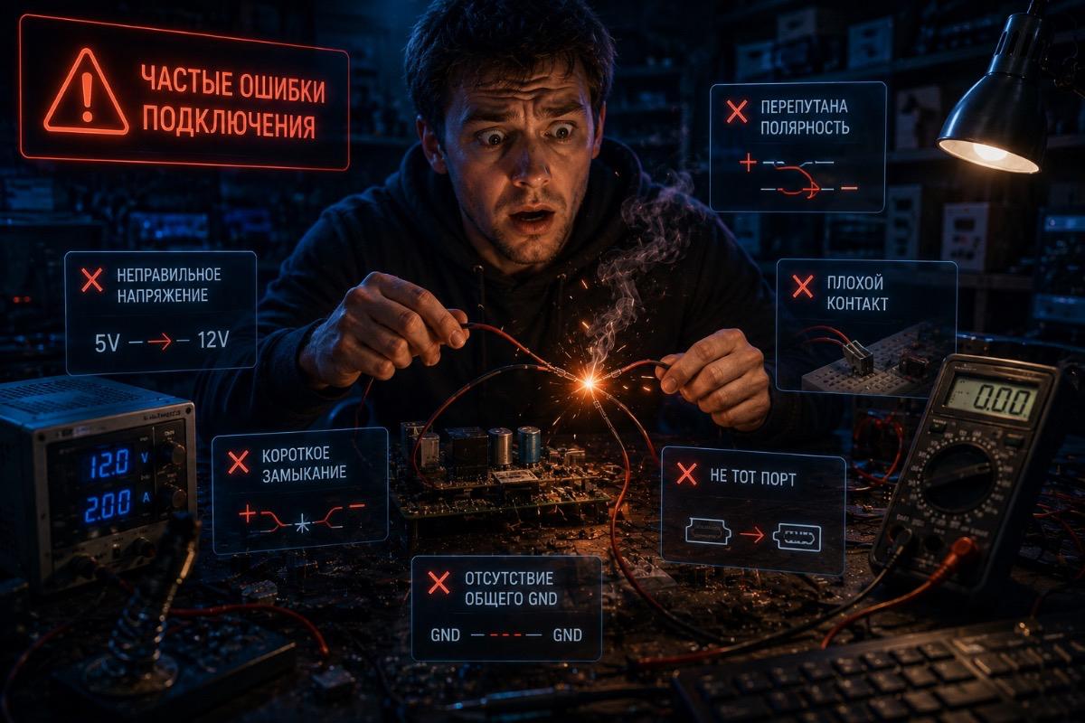 Подключение питания для BTS7960 Ошибки с питанием