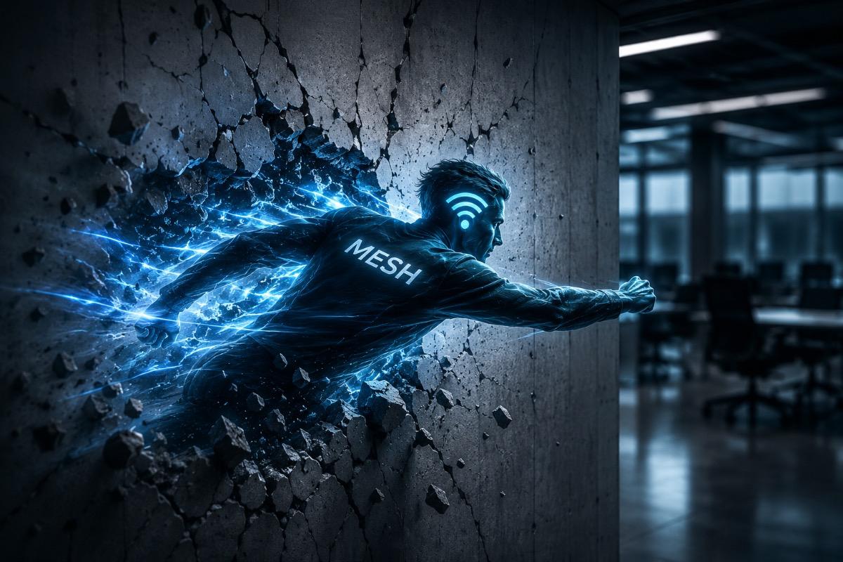 Wi-Fi в офисе с бетонными стенами, mesh-системой и точками доступа