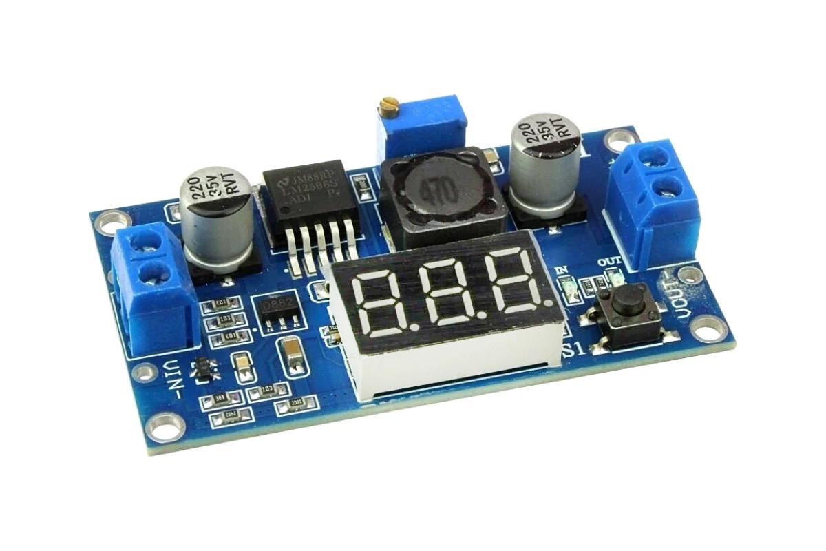 LM2596 (понижающий DC-DC преобразователь), с вольтметром, 2 А