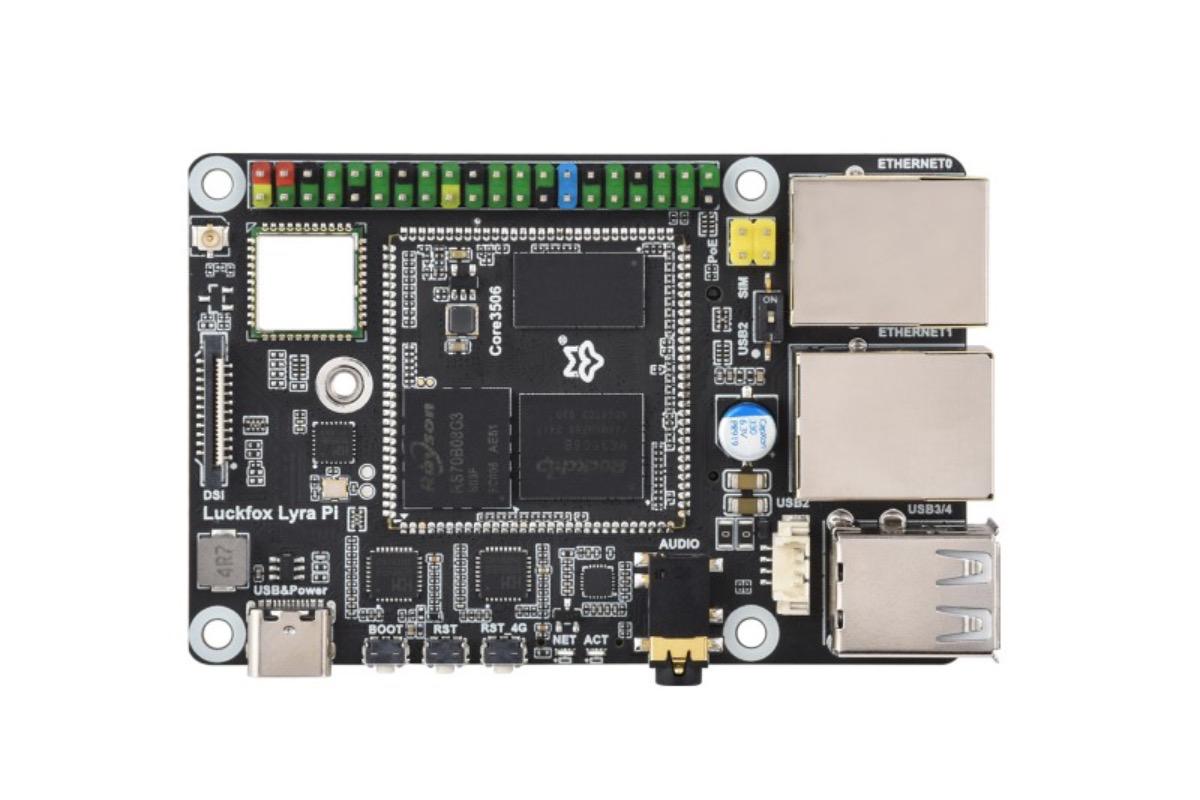 Luckfox Lyra Pi A, RK3506, 512 МБ DDR3L, 8 ГБ eMMC, Wi-Fi