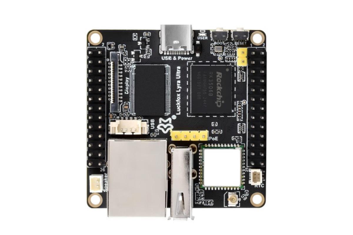 Luckfox Lyra Ultra, RK3506, 512 МБ DDR3L, 8 ГБ eMMC, Wi-Fi