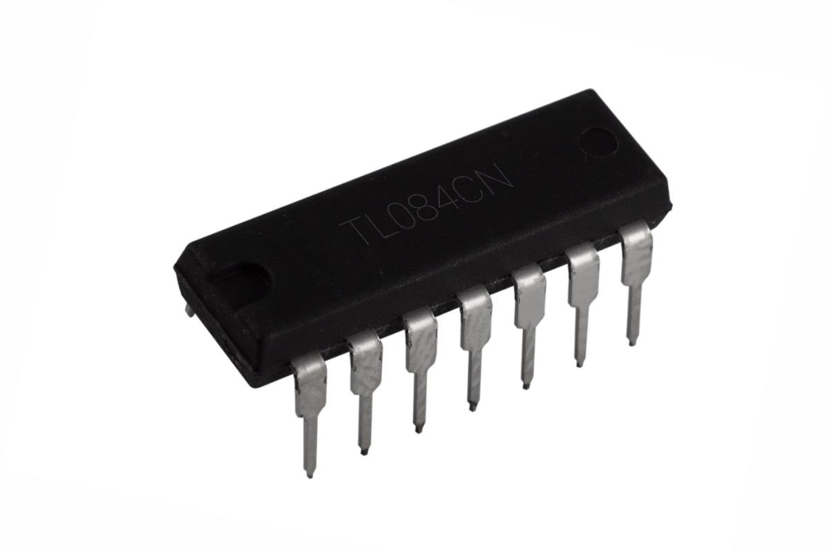 TL084CN (операционный усилитель), 4 канала, JFET-вход, DIP-14